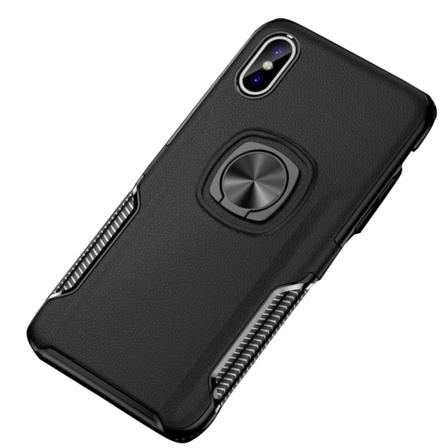 iPhone XS MAX - Praktiskt Leman Skal med Ringhållare Svart