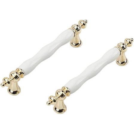 Keramiske vintage dørhåndtag til skabslåger, møbler, køkkenskuffehåndtag, hvide, 128 mm
