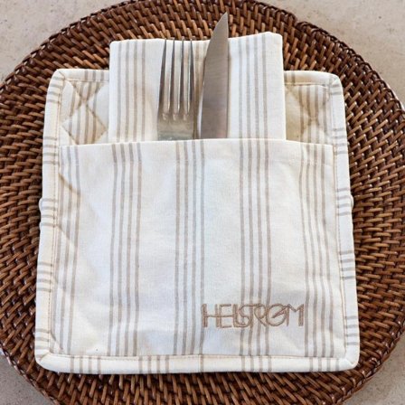 Eyvind Hellstrøm Grytekluter Kremhvit-Beige Striper 2pk