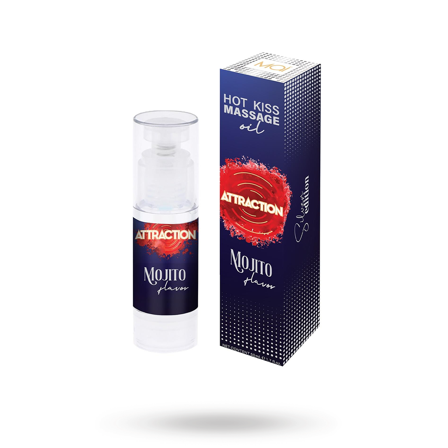 Hot Kiss Massage Oil Mojito Flavor 50 ml - Vuxen.fi - Liukuvoiteet