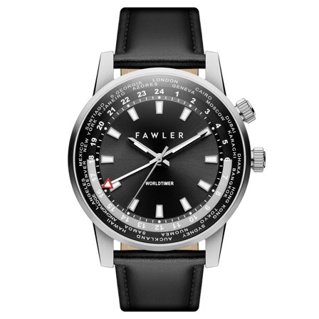 Gentium | Black Stainless Steel World-time GMT Watch for Men - Wrist watches