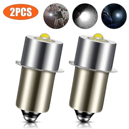 2 KPL P13.5S DC6V-24V LED Päivityslamput Valkoinen Maglite-taskulamppu 6500K 3W