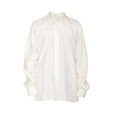 Alysi Classic silk shirt Hvid, Dame Skjorter