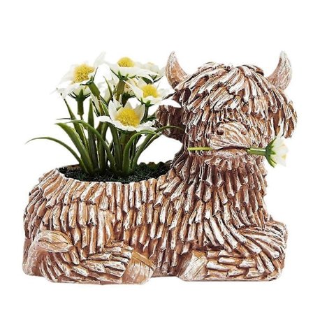 Plateau Kveg Plantekasse Potte for Hage Dekor, Innflyttingsgaver for Ku-elskere, Plateau Kveg Form