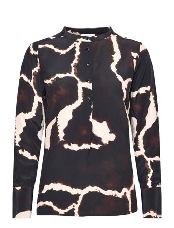 Shirt In Night Clouds Print Langermet Skjorte Svart Coster Copenhagen*Betinget Tilbud