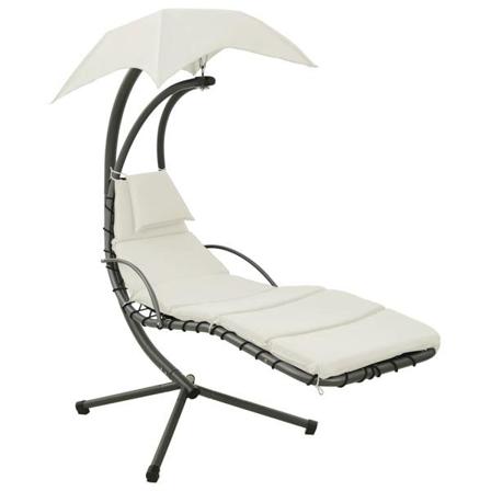 Vidaxl Hammock Gräddvit Och Grå 190x90x200 Cm Tyg Creme