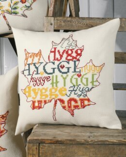 Broderipakke Pute Blad med tekst - Permin