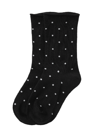 Å WOMAN Bambustrumpor med rullad kant Sockor Svart 39/41