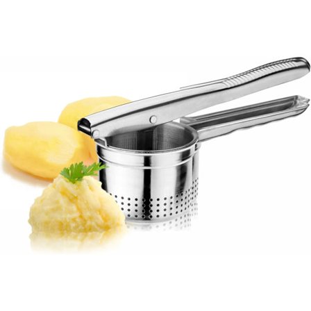 Kartoffelpresse til kartoffelmos, spätzle, grøntsager, frugtsaft, multipresse, kartoffelmoser i rustfrit stål, længde: 24,5 cm, tåler opvaskemaskine