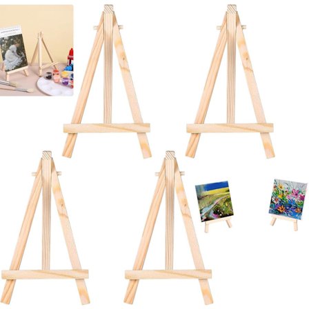 4-delt Mini Tre Staffeli - Trekantet Lite Bordstaffeli - 8 x 15 cm