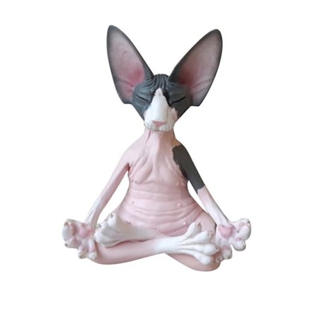 1 st Meditation Cat Skulptur Harts Dekor Staty Dekor Yoga Hantverk