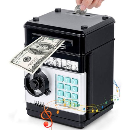 Sparebøsse for barn, elektronisk passord sparebøsse minibank pengeskap