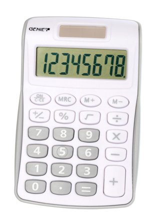 GENIE 120B 8 Digit Pocket Calculator Silver - 12494