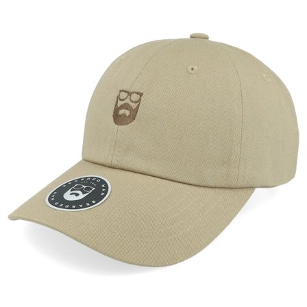 Bearded Man - Beige unconstructed Caps - Dad Cap Khaki/Brown Adjustable @ Hatstore