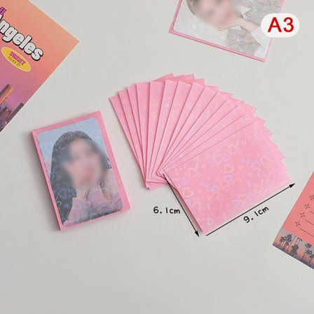 50 stk Kpop Card Sleeves 61x91mm 20C Heart Bling Holder