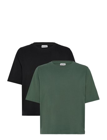 Weekday 2-Pack Boxy T-Shirt - Black - XS