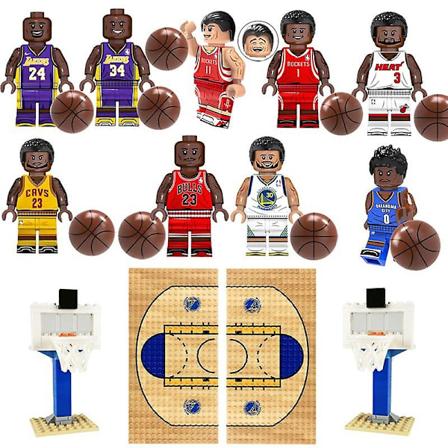 Nba Basketboll Byggkloss Set Basketbollstjärna Kobe Jordan Minifigur Basketbollplan Basketbollställ Pojke Byggkloss Leksak Type B