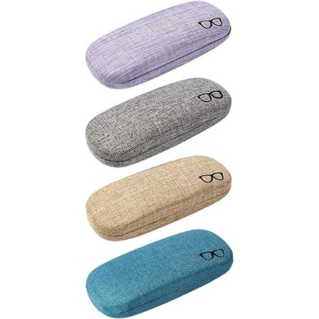 4 kpl Kovat silmälasikotelot, suuri pellavakangas aurinkolasikotelo, yksinkertainen silmälasisuoja