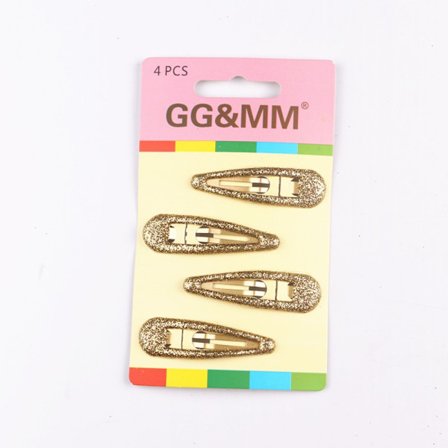 4stk Hårklemme Glitter Hårnåler GULL