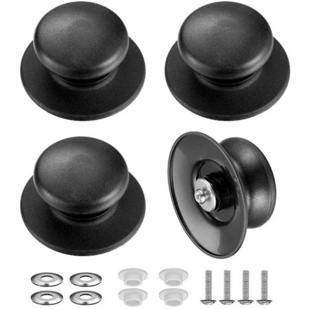 4-pack, pärlor för lock, hushållstillbehör, köksredskap, handtag för lock, knoppar för lock för vardagsbruk, svart