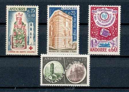 Fransk Andorra 1964/1965 - YT 171/174 - Postfrisk