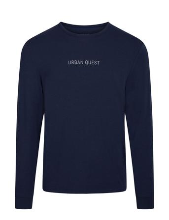 Men Bamboo L/S T-Shirt Underwear Night & Loungewear Pyjama Tops Navy URBAN QUEST