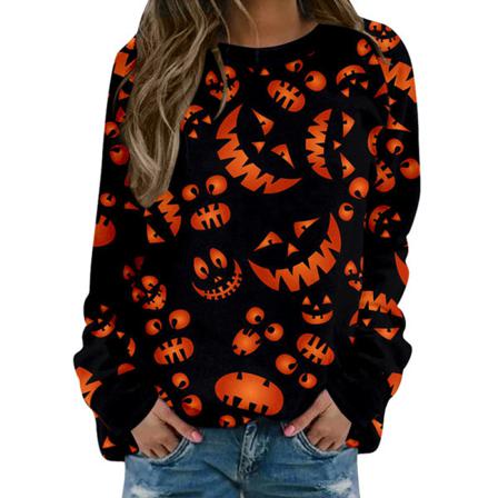 Hoodies Med Rund Hals För Damer För Halloween
