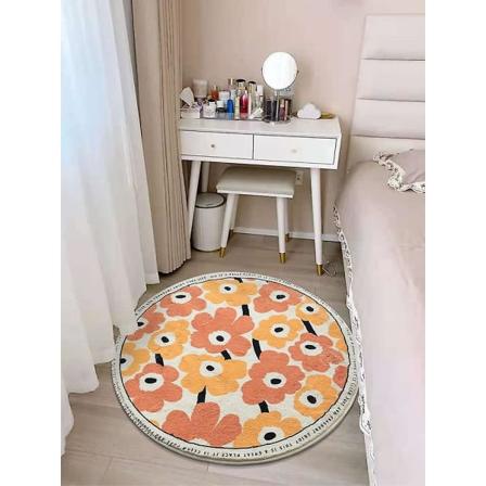 Mjuk badrumsmatta, vintage orange blommig vit badrumsmatta 24"x24"""