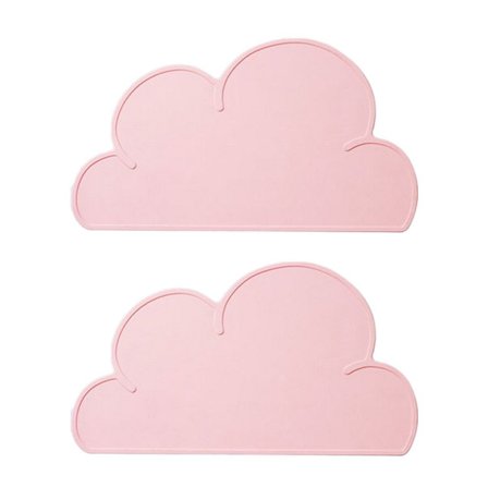 Barneplassmatte Silikon Skyformet Plassmatte Sklisikker Plassmatte Mørk Rosa