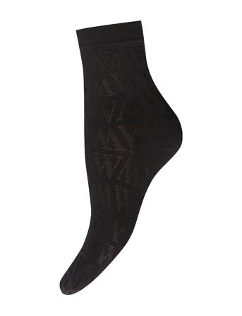 Monogram Jacquard Socks Black Wolford