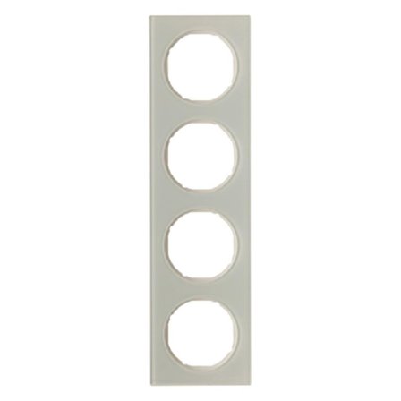 Hager 10142204 Dekkramme 4 rom, R.3 Stål/svart, Strømbrytere & vegguttak