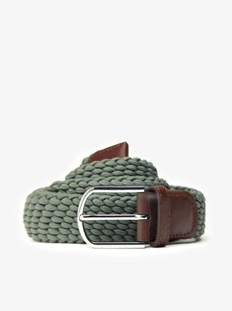 John Henric Men's Olivgrüner Flechtgürtel Size 100