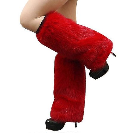 Dam Fur Benvärmare Vinter Fluffiga Långa Stövelmanschetter