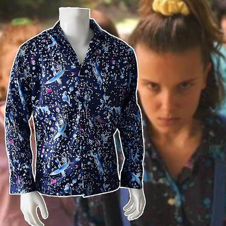 Eleven Costume Stranger Things 3 Långärmad T-shirt Klänning Printed Toppar A