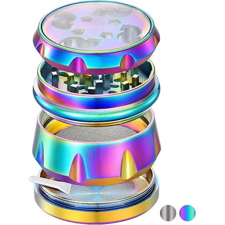 Kvern, 4-i-1 Kvern, Krydderkvern Stor, Sinklegering Kvern, Krydder Tørrkvern, Premium Kvern Med Magnetisk Topp, Kule Kverner For Krydder