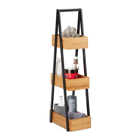 Kylpyhuoneen hylly bambusta 3 hyllyä