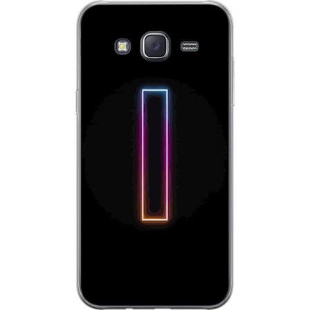 Kompatibelt Mobildeksel til Samsung Samsung Galaxy J5 Minimalistisk neonbokstav I i regnbuefarger mot mørk bakgrunn
