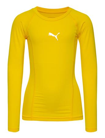 Liga Baselayer Tee Ls Jr Base Layers T-shirts Sports Tops Gul PUMA*Betinget Tilbud