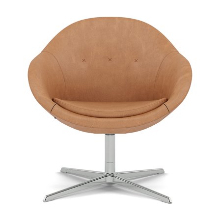 Varier Furniture Kokon Club - Brown Leather - Chrome base
