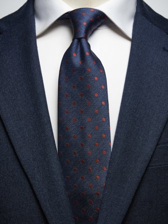 John Henric Men's Blue & Orange Tie Dot Size 7,5