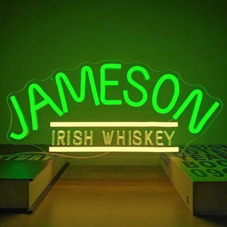 Rosnek Whiskey Bar Neon LED Skylt för väggdekoration, ljuspanel för hem bar fest källare kafé bistro klubb