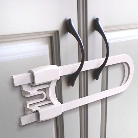 Skåpshandtagslås (4-pack) 7,5*2,2 tum - Lagerfrigång - Multifunktionsbarnsäkerhetslås Bäst för baby Kraftig ABS-fri plastknoppkåpa