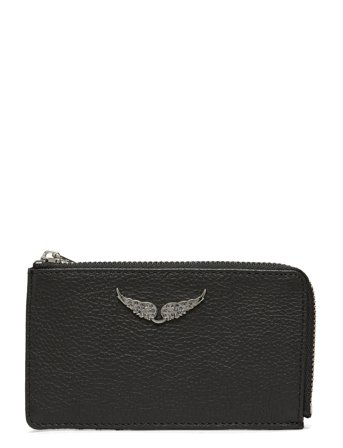 Zadig & Voltaire Zv Card Grained Leather - Black - ONE SIZE