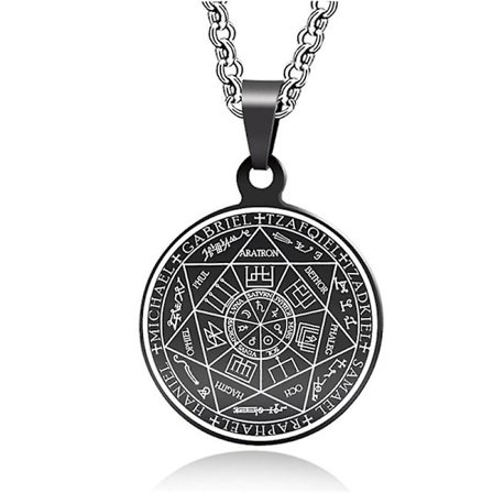 Sterling Silver Sju Ärkeänglar Talisman Pentagram Hänge