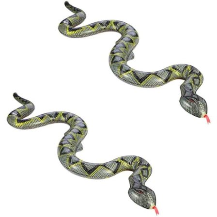 Oppblåsbar slange python, 2 stk. falske slanger, store pythonslanger, flytende slanger for basseng, for hagebasseng