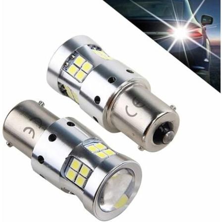 1156 P21w Ba15s 1141 7506 12V 24V 30V LED-pærer til bil og motorcykel, 1300LM, med projektorlinse, 6000K hvid til baglygte, bakning