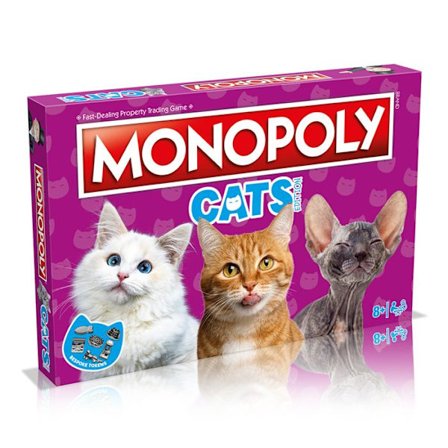 Brettspill - Winning Moves - Monopoly Cats - Flerfarget - 2 til 6 spillere - Alder 8 år og oppover(XH(