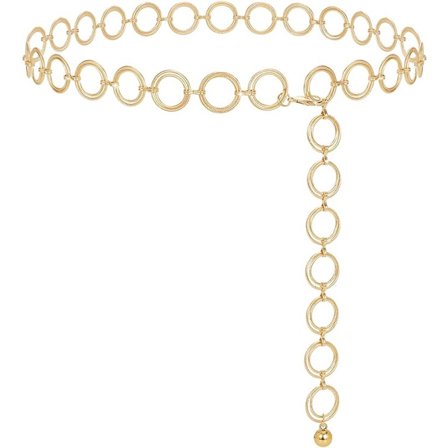 Naisten vyö - 105cm - Ketjuvyö - Vaateketju - Kulta