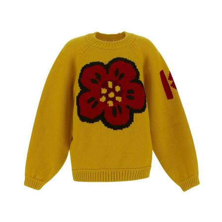 Kenzo, Round-neck Knitwear Geel, Dames, Maat:L