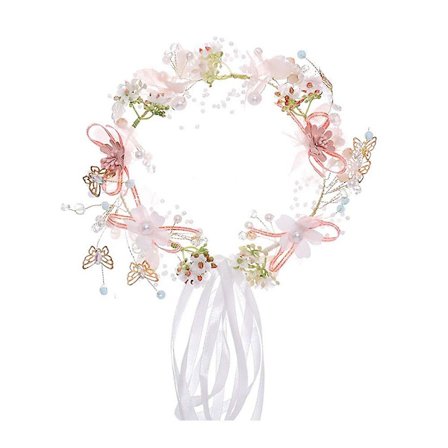 Brudetiara Justerbar Blomster Hodebånd Hårkrans Garland Hodebånd Bånd For Bryllup Fest Festlig